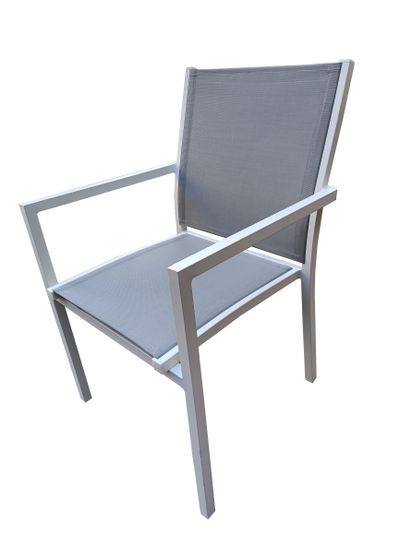 Chaise Lucca blanc/gris clair