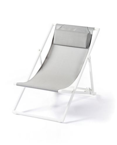 Strandstoel Libec wit/lichtgrijs