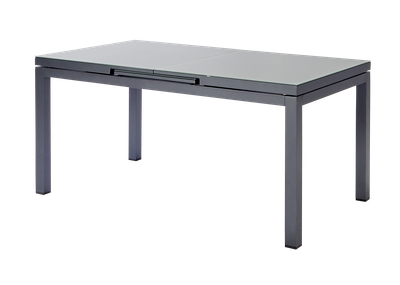 Table Albin 157-210x90cm anthracite/verre
