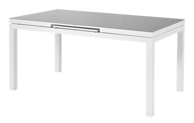 Table Albin 256-320x100cm blanc/verre
