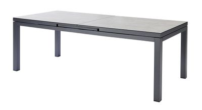 Tafel albin 220-280x100cm antraciet/keramiek