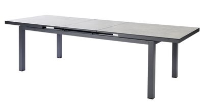 Tafel albin 220-280x100cm antraciet/keramiek