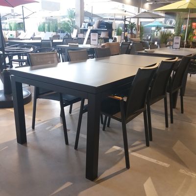 Table Albin 160-210x90cm noir/céramique