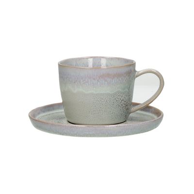 TASSE ET SOUCOUPE FLOCON GRÈS