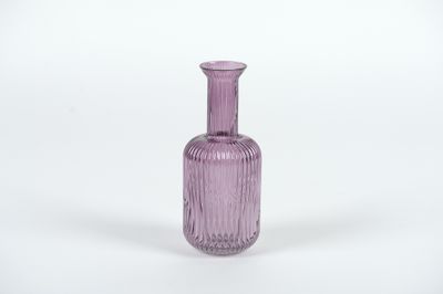 Vase en verre en forme de bouteille botelo linjo purple
