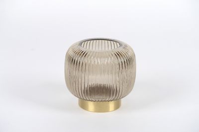 Vase en verre linjo brown