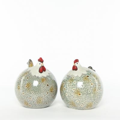 Kip paulette 5 grijs gespikkeld