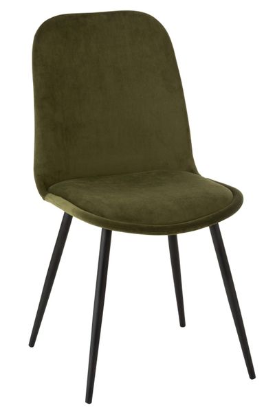 Stoel claire met/textiel groen (46.5x44.5x86cm)