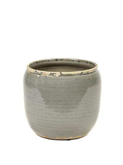 Glazed shades Pot costa s grey d18,5h19