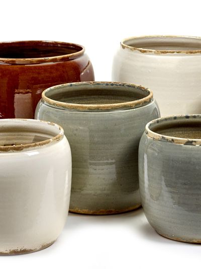 Glazed shades Pot costa s grey d18,5h19