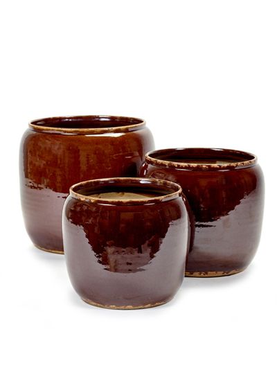 Glazed shades Pot costa s brown d18,5h19