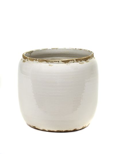 Glazed shades Pot costa m white d21h21