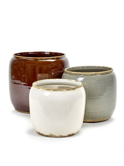 Glazed shades Pot costa m white d21h21