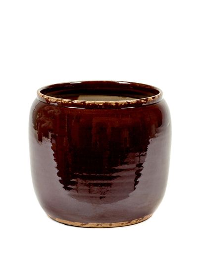 Glazed shades Pot costa m brown d21h21