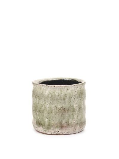 Craquelé Pot flame light green d10 h9 cm