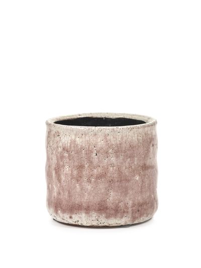 Craquelé Pot flame rose d12,5 h11