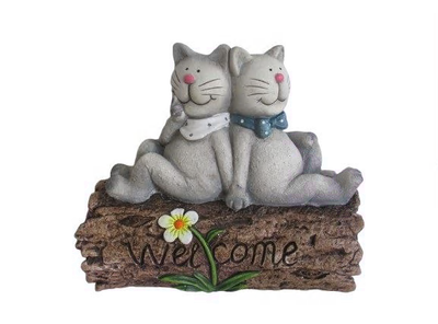 Panneau de bienvenue avec chats