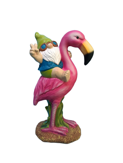 Flamingo met kabouter