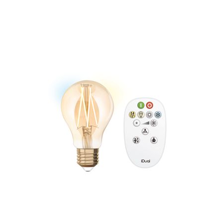 Idual filament bulb a e27 ambergoud + remote