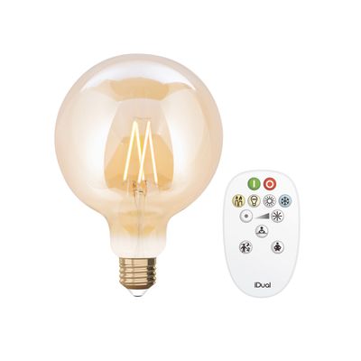 Idual filament bulb g125 e27 806lm amber gold + télécommande