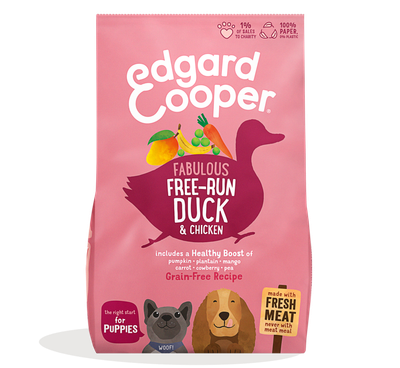 Edgard & cooper, hondenbrokken voor puppy eend & kip, 12kg