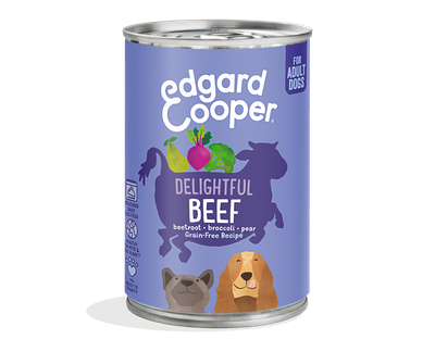 Edgard & cooper, blik voor adult honden met rund, 400g