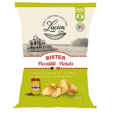Belgische chips met "bister" pickles 125g