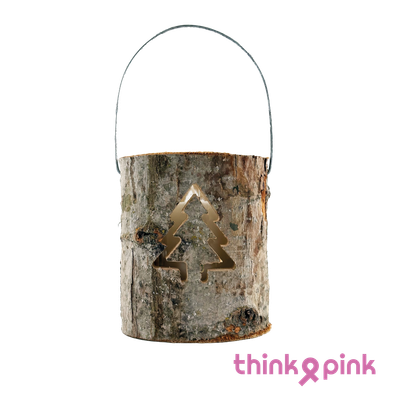 Houten lantaarn 'Think Pink'