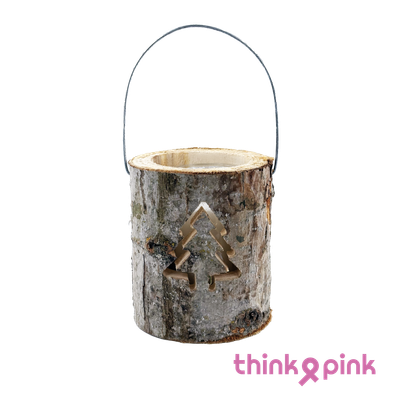 Houten lantaarn 'Think Pink'