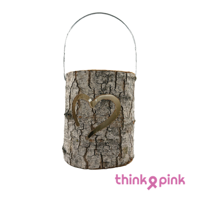 Houten lantaarn 'Think Pink'