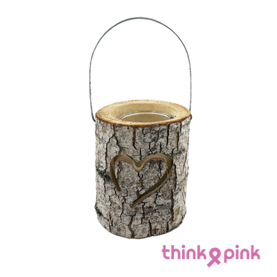 Houten lantaarn 'Think Pink'