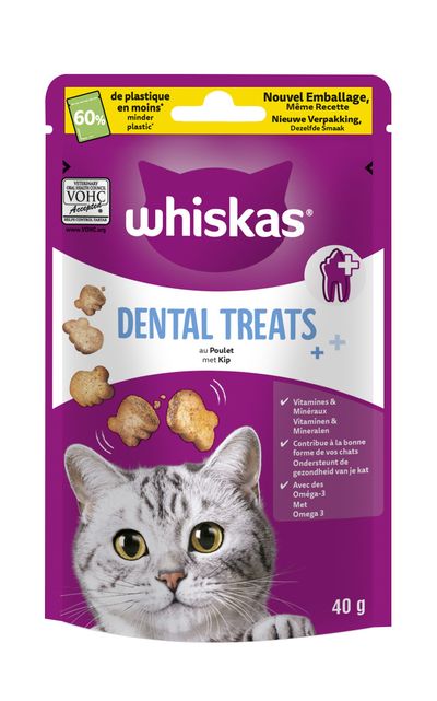 Snacks voor katten |whiskas temptations dentabites 40g
