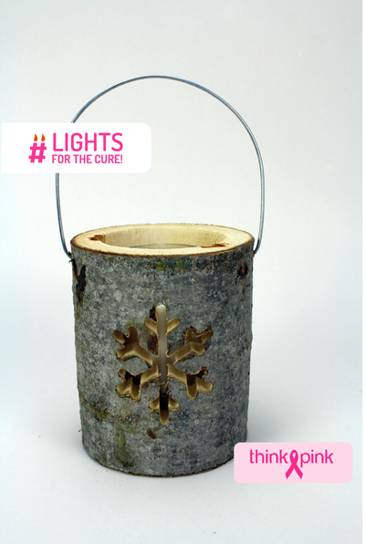 Houten lantaarn 'Think Pink'