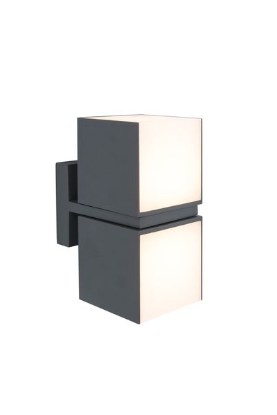 Cuba applique murale avec 2 têtes lumineuses gris foncé led 24.4w