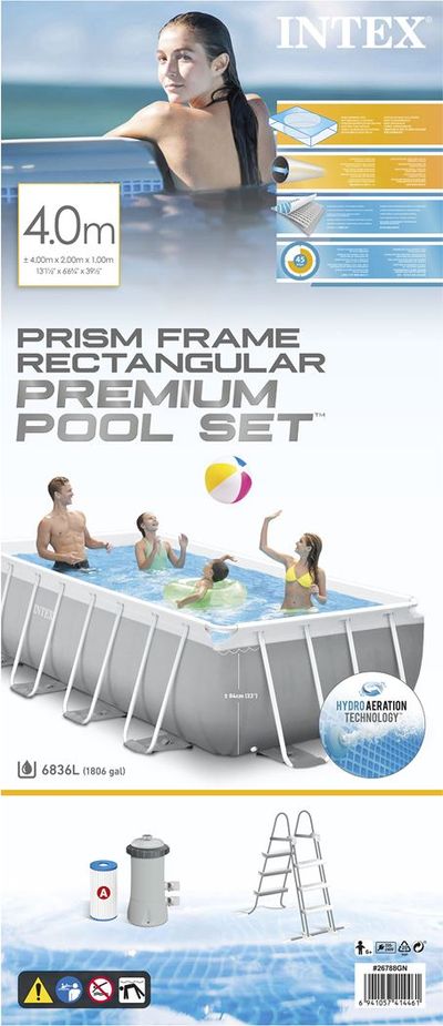 Prism rectangular frame pool set 400x200x100cm