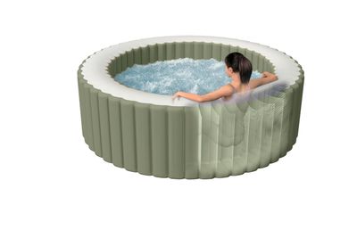 Bain à bulles rond 6 personnes vert olive