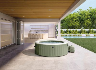 Bain à bulles rond 6 personnes vert olive