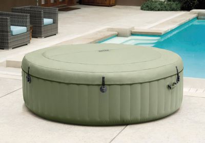 Bain à bulles rond 6 personnes vert olive