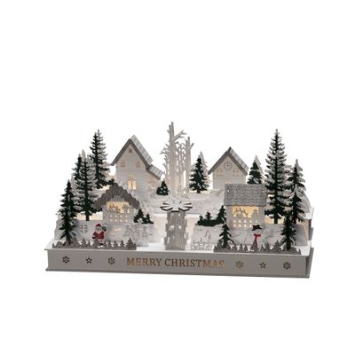 Silhoutte huisjes met led verlichting.