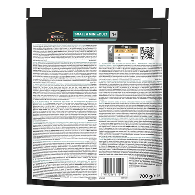 Pro plan sensitive digestion aliment chien croquettes adulte small & mini agneau 700g