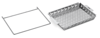 WEBER PANIER À LÉGUMES AVEC SUPPORT, ACIER INOXYDABLE