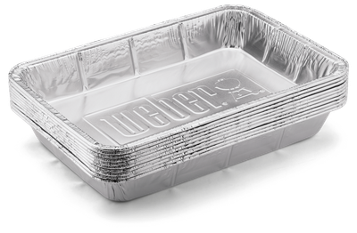 WEBER ALUMINIUM LEKBAKJES GROOT, SET VAN 10 STUKS