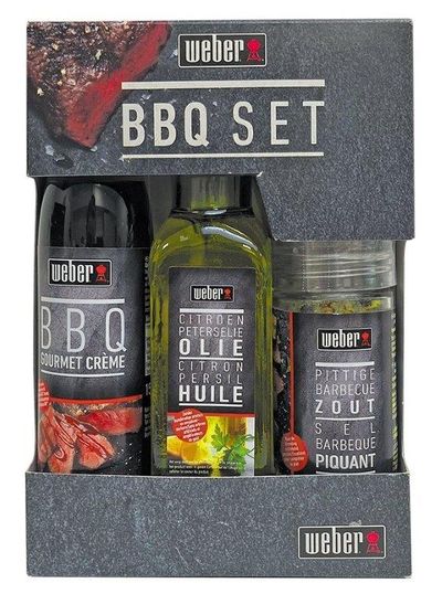 Set barbecue trio (huile, crème et sel)