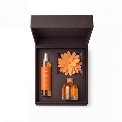 Giftbox flower diffuser 60ml + homespray 100ml cedar & bergamo
