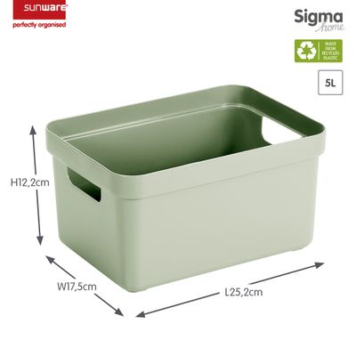 Sigma home boîte de rangement  5l vert