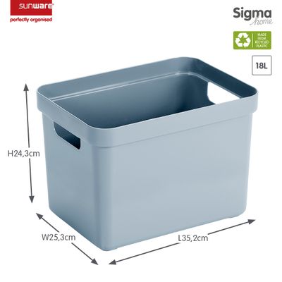 Sigma home opbergbox 18l blauw