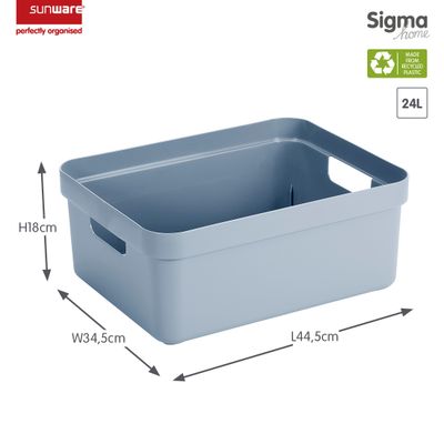 Sigma home boîte de rangement  24l bleu