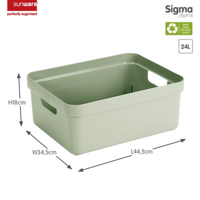 Sigma home boîte de rangement  24l vert
