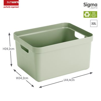 Sigma home boîte de rangement  32l vert