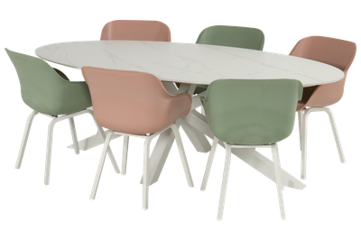 Xander tafel ovaal wit